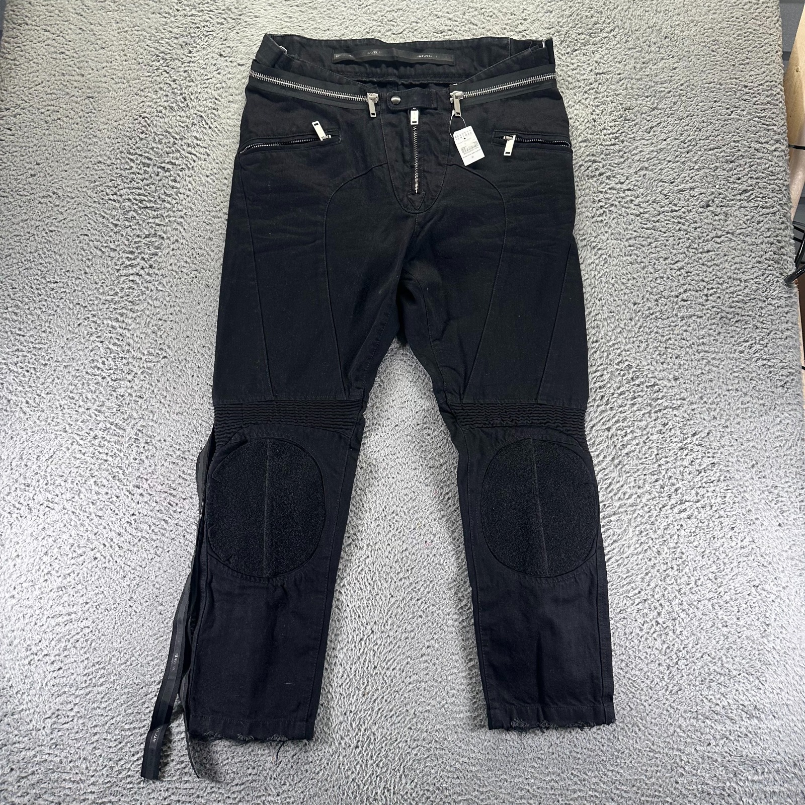 Ben Tavertini Unravel Project X Barneys Jeans Mens 36x29 Black Denim Straight